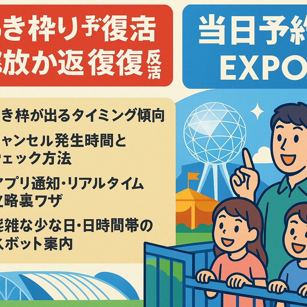 【裏ワザ公開】大阪万博2025の当日予約・整理券キャンセル復活を狙え！事前予約なしでも楽しめる完全ガイド